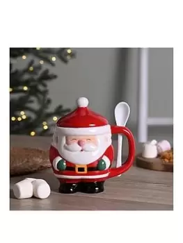 image of Very Home Lidded Santa Mug With Spoon