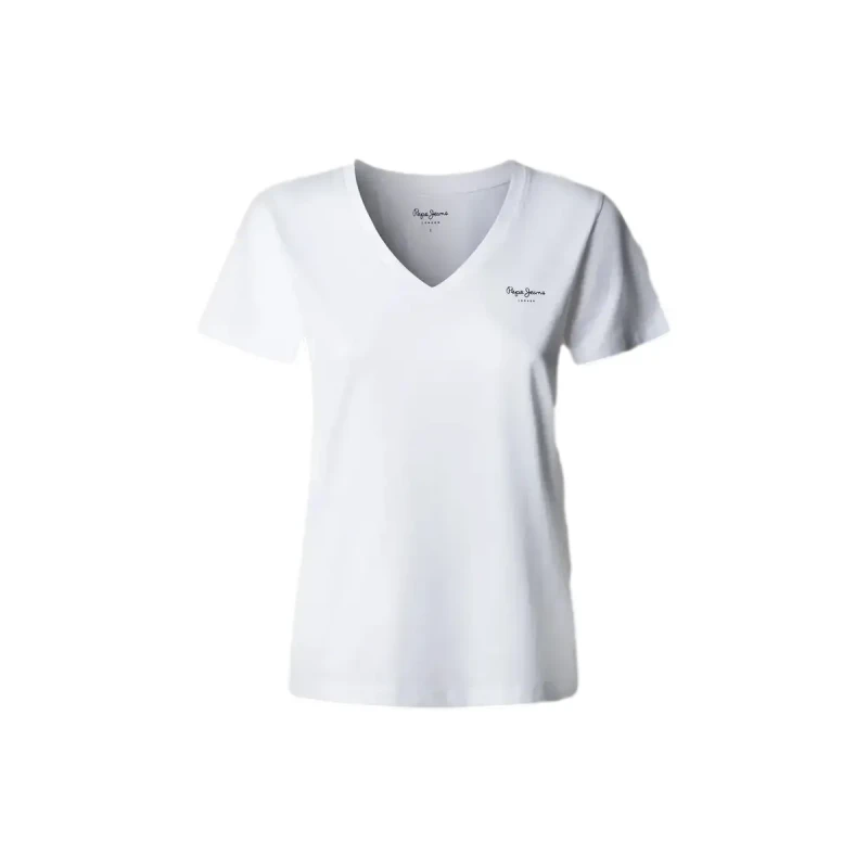 Image of Pepe Jeans Womens V-neck T-Shirt Pepe Jeans Mae Blanc Female XL