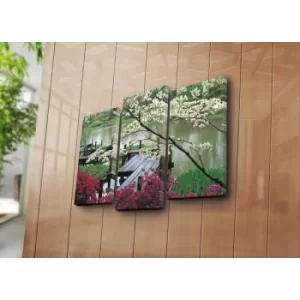Image of 3NATPAT-33 Multicolor Decorative Canvas Painting (3 Pieces)