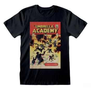 Image of Umbrella Academy - Comic Cover Unisex XX-Large T-Shirt - Black