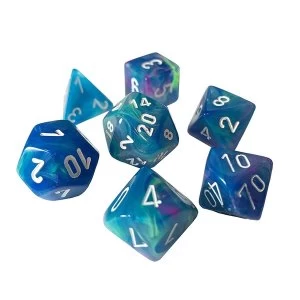 Image of Chessex Poly 7 Dice Set: Festive Waterlily With White