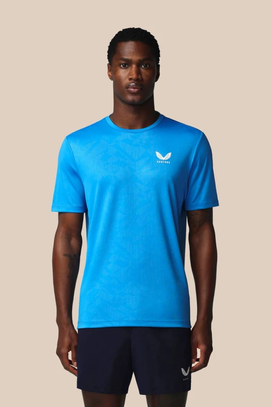 Image of Castore Mens T-Shirt Blue/White in Blue Size: Large Blue Male L