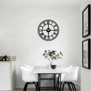 image of Metal Wall Clock 2 - Black Decorative Metal Wall Clock