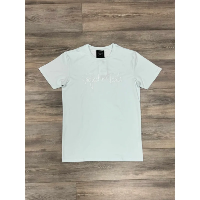 Image of Project X Paris Basic embroidery T-Shirt Project X Paris Essentials Bleu Male L