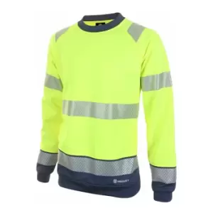 Image of Hivis two tone sweatshirt sat yell/nvy 4XL - Saturn Yellow / Navy - Saturn Yellow / Navy - Beeswift