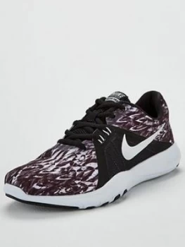 image of Nike Flex Trainer 8 Print Black White Silver Size 3 Women