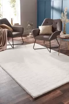 Image of Washable Faux Fur Ivory Rug 120X170