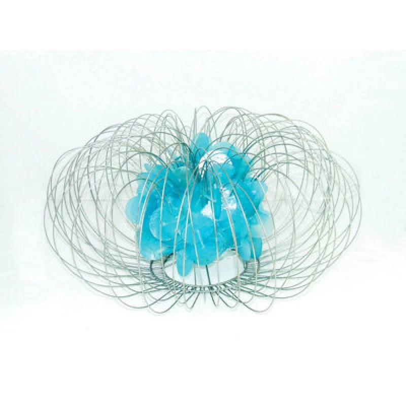 Image of Premier Housewares Maison by Premier Silver Wire Table Lamp Blue