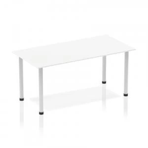 image of Trexus Straight Table Post Leg Silver 1400 White Ref BF00173