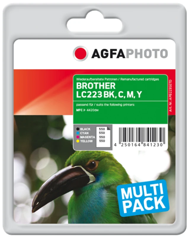 Image of AgfaPhoto APB223SETD ink cartridge Black. Cyan. Magenta. Yellow