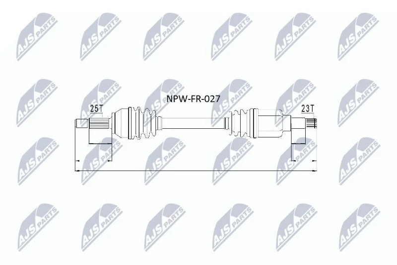 Image of NTY NPW-FR-027 Drive shaft Front Axle Left Drive Shaft (13)