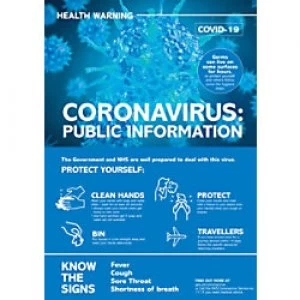 Image of Health & Safety Poster Corona Virus: Public Health Plastic 42 x 59.4 cm