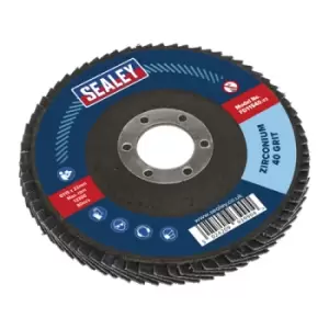 Image of Sealey Flap Disc Zirconium Ø115mm Ø22mm Bore 40Grit
