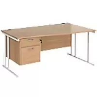 image of Dams International Wave Desk MC16WRP2WHB 1,600 x 725 x 800 - 990 mm