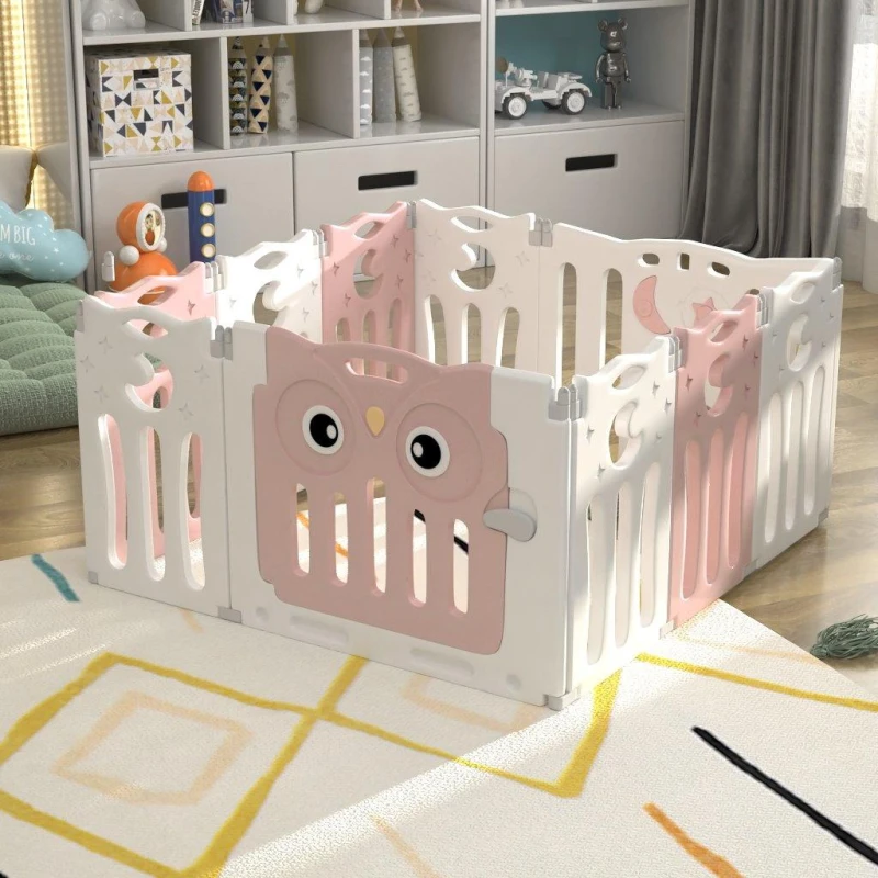 Image of KIDKID Foldable Kid Playpen 10 Panel Safety Play Yard Pink unisex One size