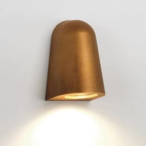 Image of 1 Light Outdoor Wall Light Antique Brass IP65, GU10
