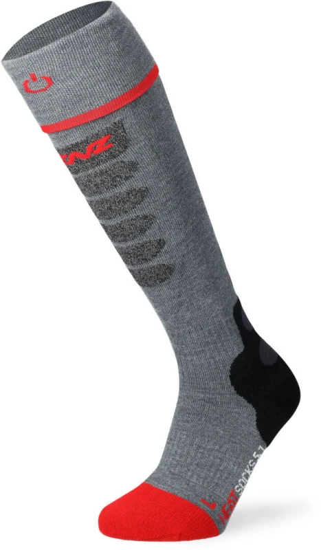 Image of Lenz Heat Sock 5.1 Toe Cap Slim Heated Socks, black-grey-red, Size 35 - 38 for Men