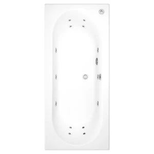 image of Burford Double Ended Bath with 14 Jet Whirlpool System - 1700 x 750mm