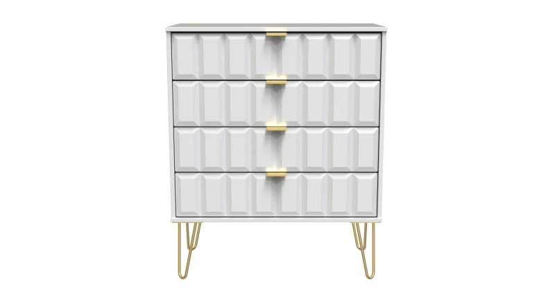 Image of Ready Assembled 2 U Metro 4 Drawer Chest (Ready Assembled) in White Size: Medium White Unisex Medium