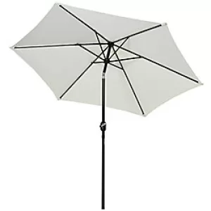 image of Outsunny Patio umbrella 84D-032CW Aluminum, Metal, Polyester Cream White