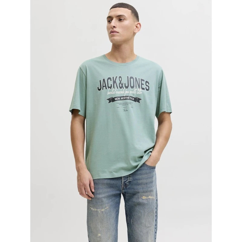 Image of jack & jones Short Sleeve T-Shirt sea green Cotton S