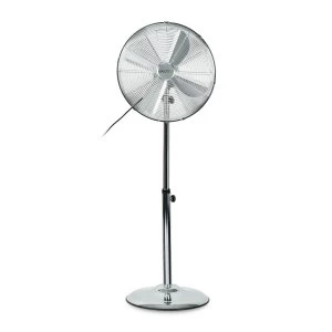 image of electriQ 16" Chrome Pedestal Fan with Adjustable Stand and Oscillation Function