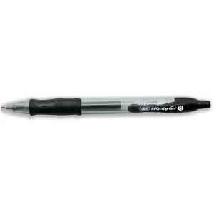 image of Bic Velocity Gel Comfort Grip Retractable Gel Pen Black Pack of 12