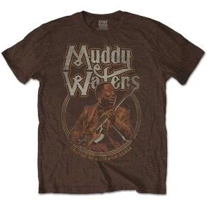 image of Muddy Waters - Father of Chicago Blues Mens Large T-Shirt - Brown