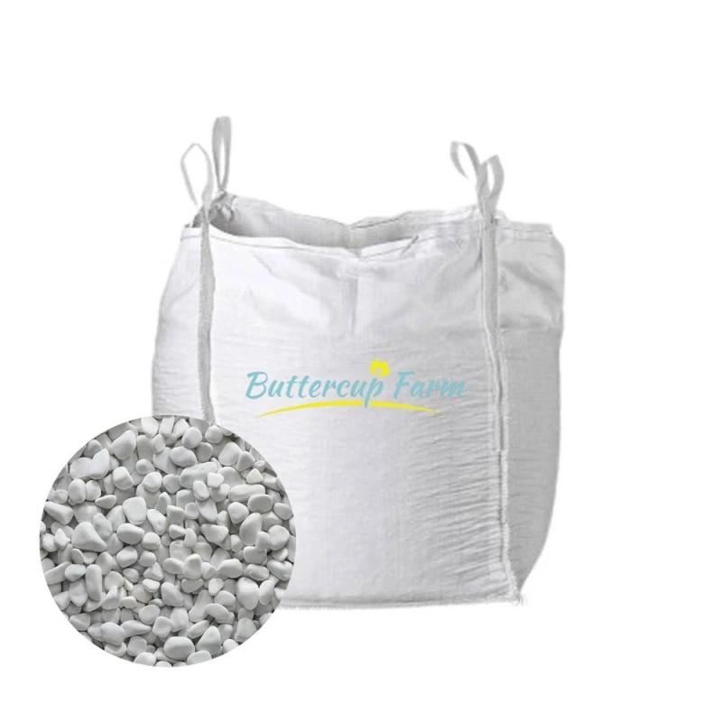 Image of Buttercup Farm 20-40mm Round White Pebbles - Premium Aggregate Bulk Bag - 850 kilos White Unisex