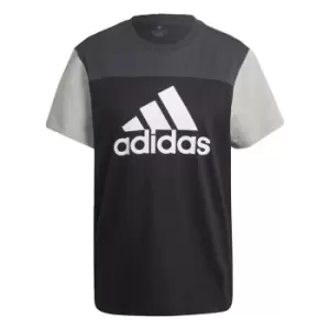 Image of adidas Essentials Colorblock Logo T-Shirt Womens - Black / Carbon / Medium Grey H