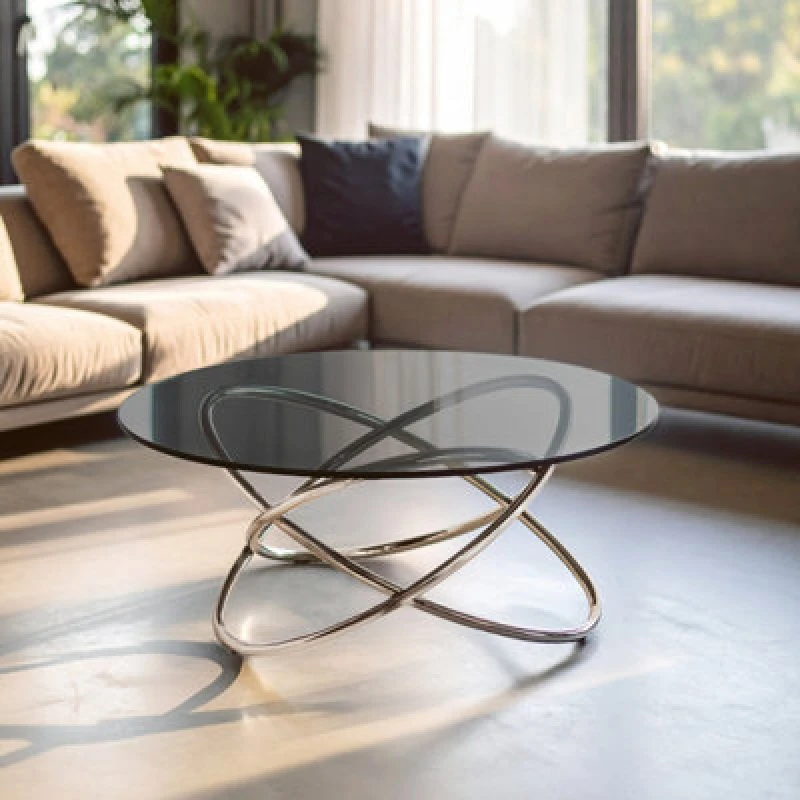 Image of Premier Housewares Smoke Glass Top Coffee Table Grey