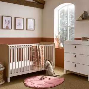 Image of Cuddleco Rafi 2 Piece Nursery Furniture Set - Oak & White