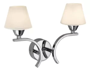Image of Gina 2 Light Indoor Wall Light Chrome, Opal Glass, G9