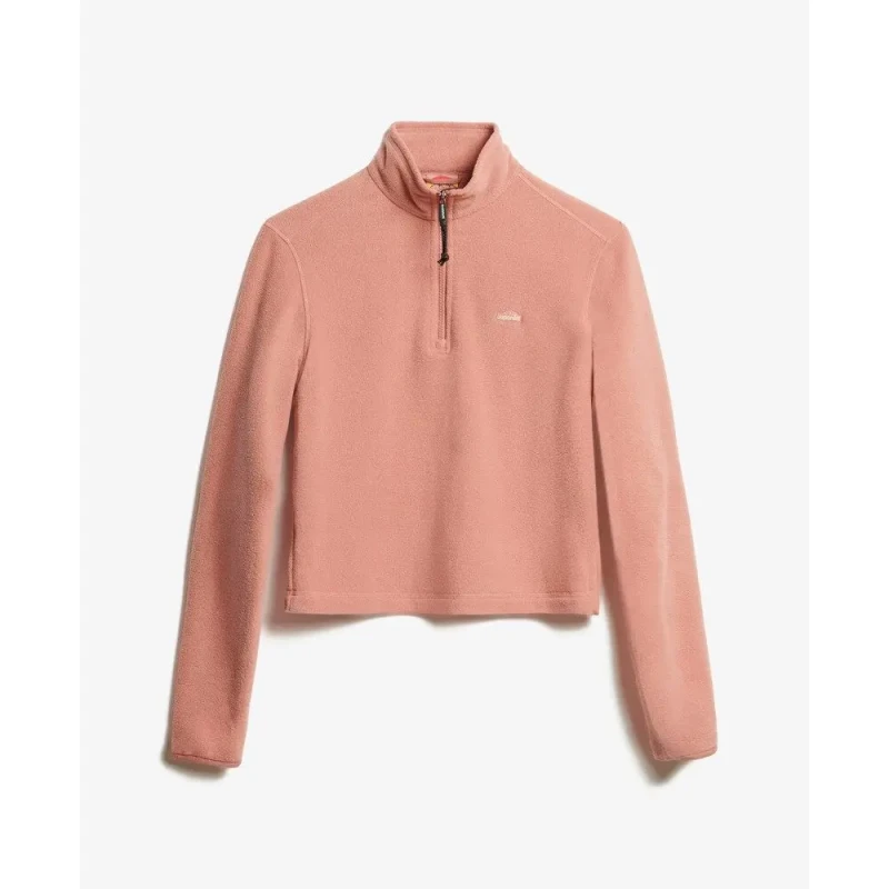 Image of Superdry Womens half-zip short fleece Superdry Rose Female XS