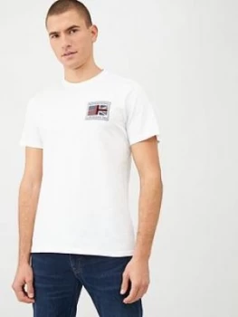 Image of Barbour International Steve McQueen Team Flags T-Shirt - White, Size L, Men