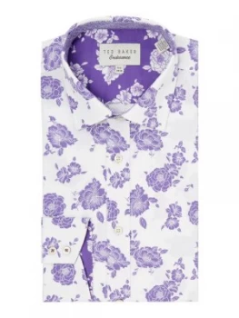 Image of Ted Baker Mens Irrit Bold Tonal Floral Shirt Purple
