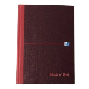 image of Black n Red A5 Hard Back Casebound Notebook 90gm2 192 Pages Ruled with Single Cash Single