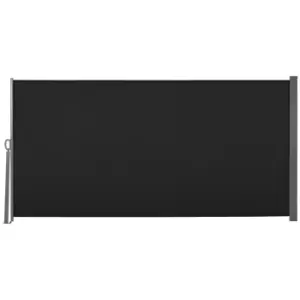 Image of Outsunny Retractable Sun Side Awning Screen Fence Patio Garden Wall Balcony Screening Panel Outdoor Blind Privacy Divider (3x1.6M, Black)
