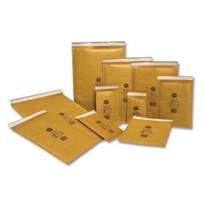 Image of Original Jiffy Mailmiser Size 1 Protective Envelopes Bubble lined 170x245mm Gold Pack of 100 Envelopes