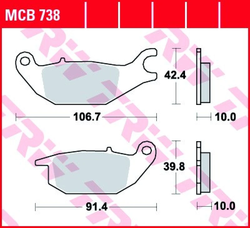 Image of TRW Lucas Brake pad MCB738