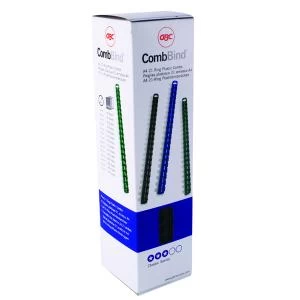 Image of Original Acco GBC Binding Comb 10mm A4 21 Ring Black Pack of 100