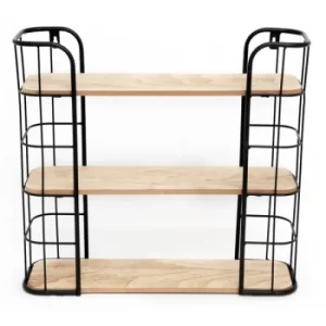 image of Wire Wooden Wall Shelf