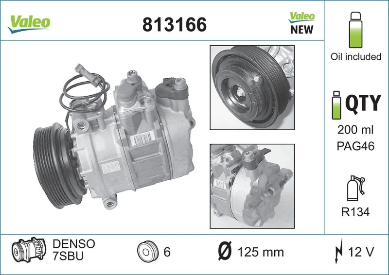 Image of Air conditioning compressor VALEO 813166