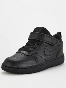 image of Nike Court Borough Low 2 Toddler Trainers - Black, Size 9.5 Younger