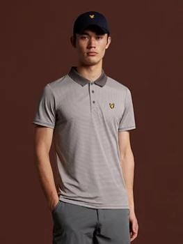 Image of Lyle & Scott Golf Microstripe Polo Top - Grey Size XL Men