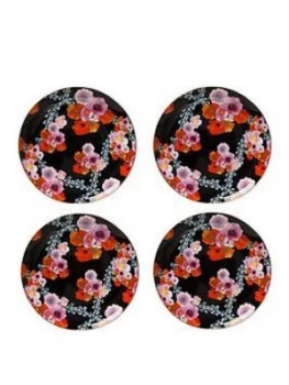 Image of Maxwell & Williams Cashmere Bloems Black Plates - Set Of 4
