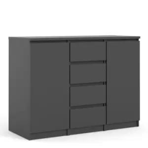 image of Naia Sideboard 4 Drawers 2 Doors In Black Matt