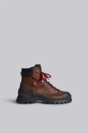Image of DSQUARED2 Men Ankle boot Brown Size 10 90% Calfskin 10% Nylon