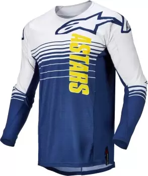 Image of Alpinestars Techstar Phantom Motocross Jersey, white-blue, Size S, white-blue, Size S