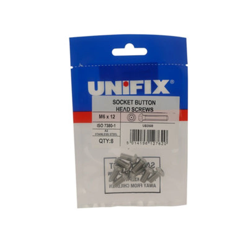 Image of Unifix A2-70 Socket Button Head Screws M6 X 12 - Ubss738006 012 - Box Of 40